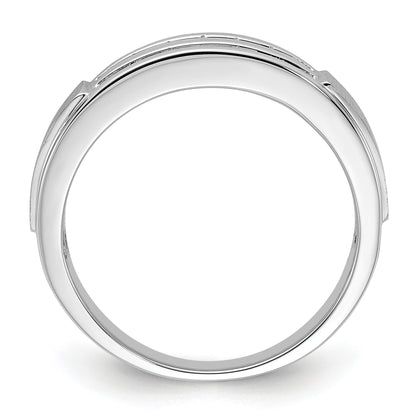 10k White Gold 1/5 ct Lab Grown Diamond Double Row Band Ring