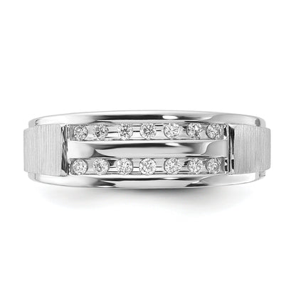 10k White Gold 1/5 ct Lab Grown Diamond Double Row Band Ring