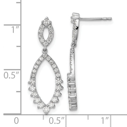 14k White Gold Lab Diamond Fashion Dangle Post Earrings
