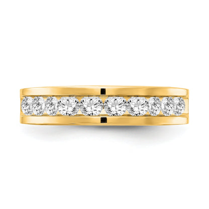 10K Yellow Gold Lab Grown Diamond Men Wedding Band 0.93 Ct
