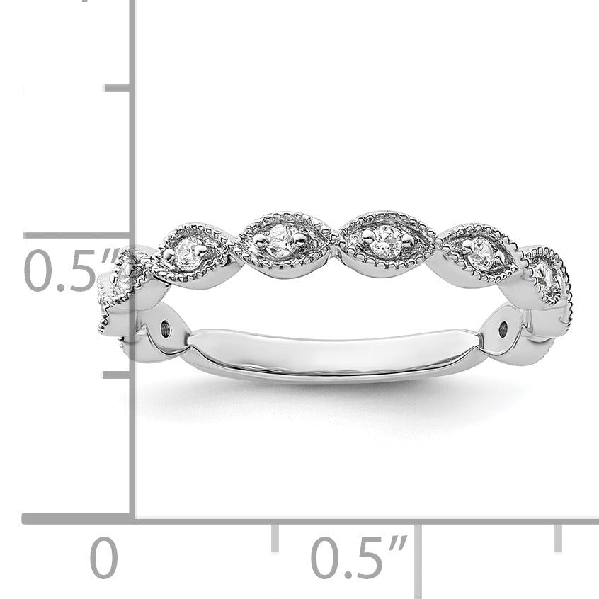 0.16 Ct Round Lab Grown Diamond Bezel 14K White Gold Wedding Enhancer Band
