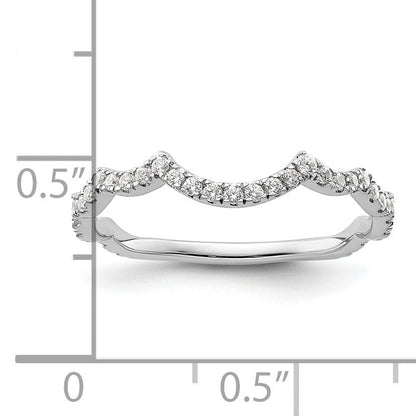 0.33 Ct Round Lab Grown Diamond Pavé 14K White Gold Curved Wedding Enhancer Band