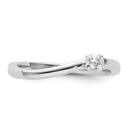 0.10 Ct Round Lab Grown Diamond Prong 14K White Gold Two Promises Enhancer Band