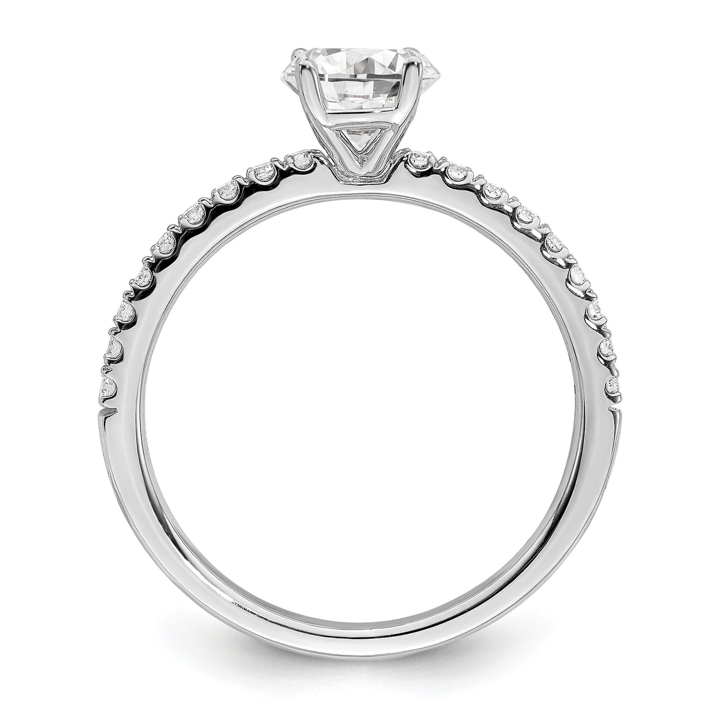 14k White Gold Lab Grown Diamond Round Engagement Ring 0.75 Ct