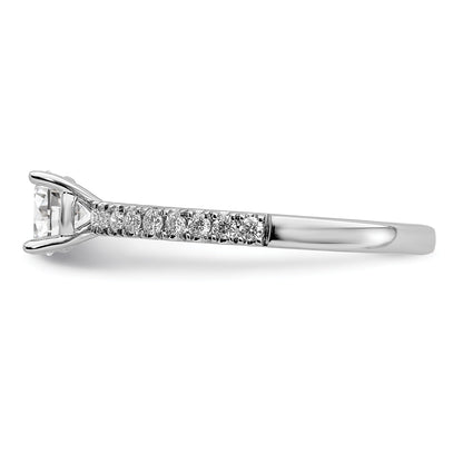 14k White Gold Lab Grown Diamond Round Engagement Ring 0.75 Ct