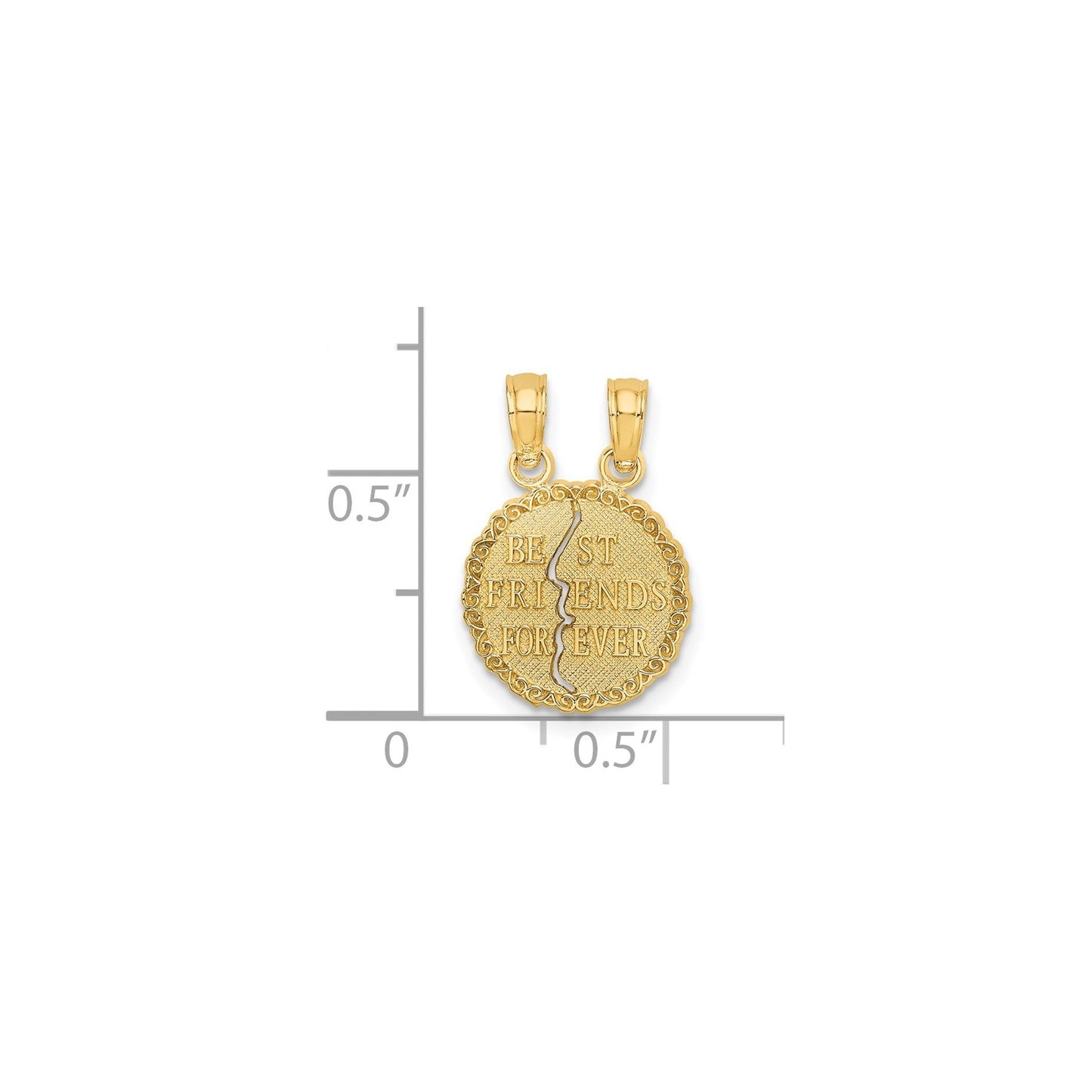 14K Gold Best Friends Forever Break-apart charms Pendant
