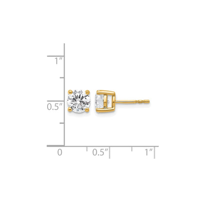 14K Yellow Gold Lab Grown Round Diamond Stud Earrings