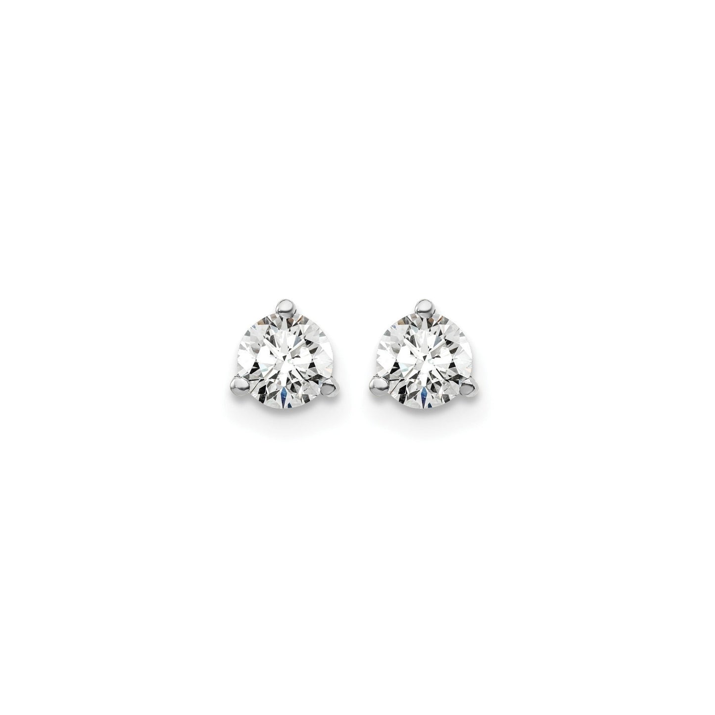 14K White Gold Lab Diamond Round Shaped Stud Earrings