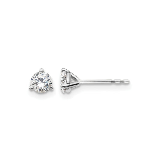 14K White Gold Lab Diamond Round Shaped Stud Earrings