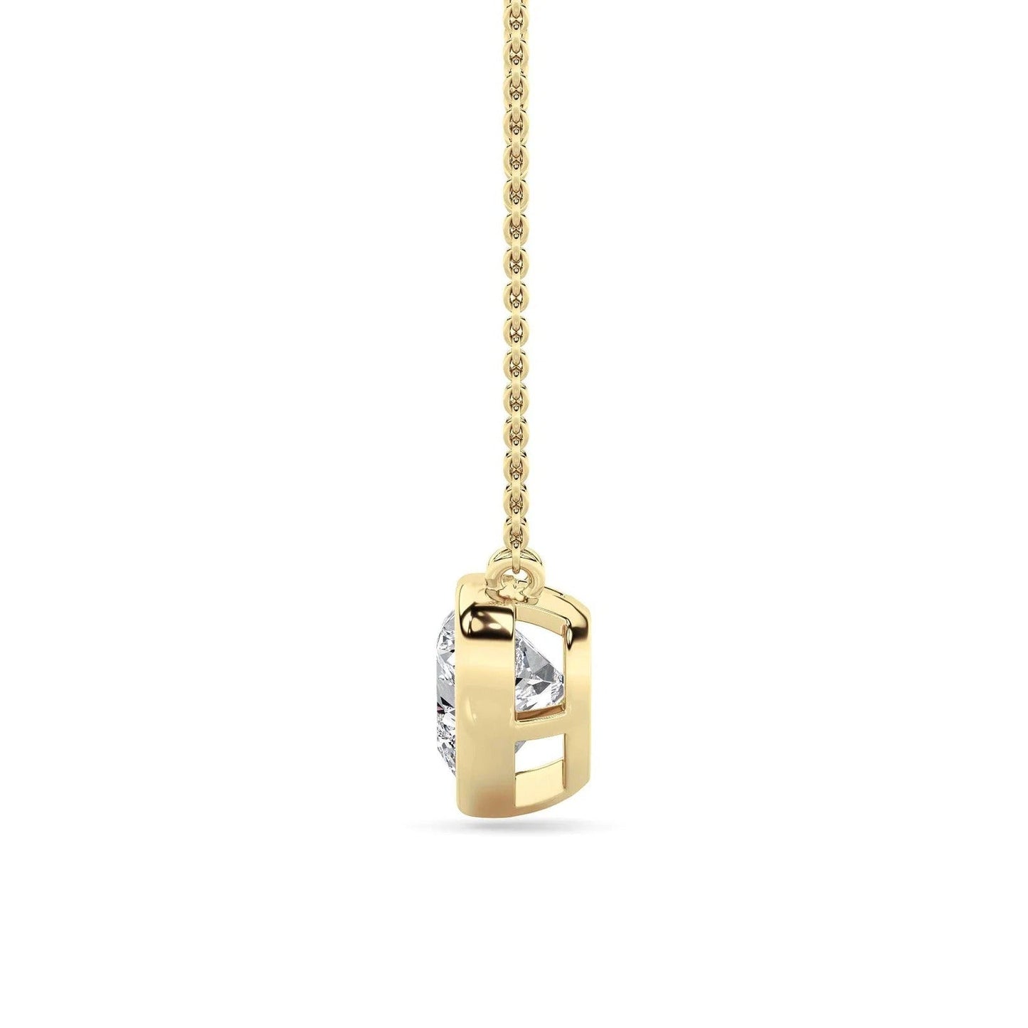 Heart Lab Grown Diamond (F/VS ) Prong 14k Yellow Gold Pendant Necklace
