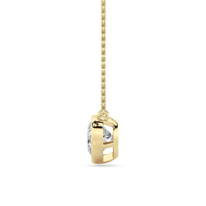 Heart Lab Grown Diamond (F/VS ) Prong 14k Yellow Gold Pendant Necklace