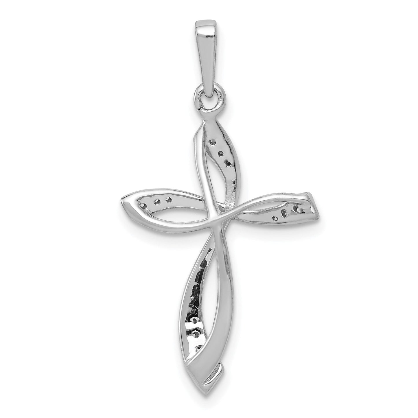 14k Gold Lab Grown Diamond Cross Pendant