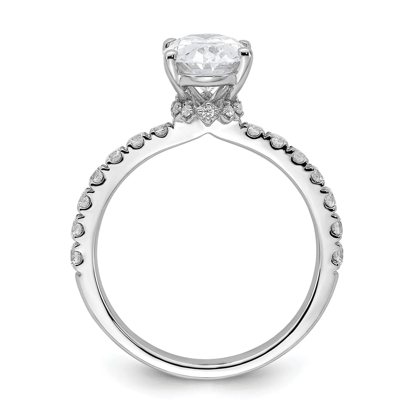 14K White Gold Lab Grown Diamond Oval Engagement Ring