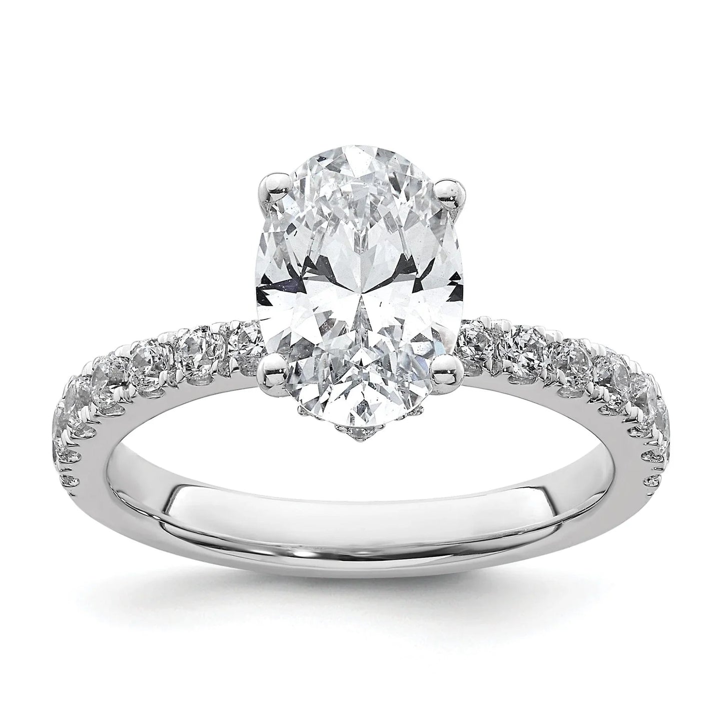 14K White Gold Lab Grown Diamond Oval Engagement Ring