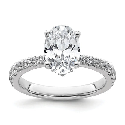 14K White Gold Lab Grown Diamond Oval Engagement Ring