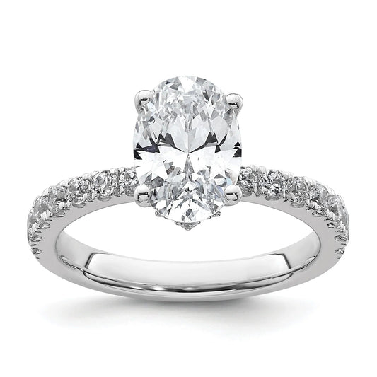 14K White Gold Lab Grown Diamond Oval Engagement Ring