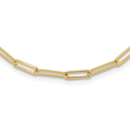 10K Yellow Gold Paperclip Link Chain Necklace
