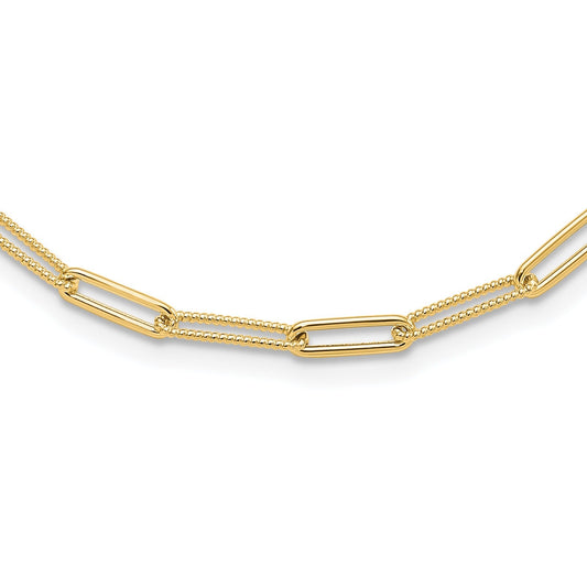 10K Yellow Gold Paperclip Link Chain Necklace