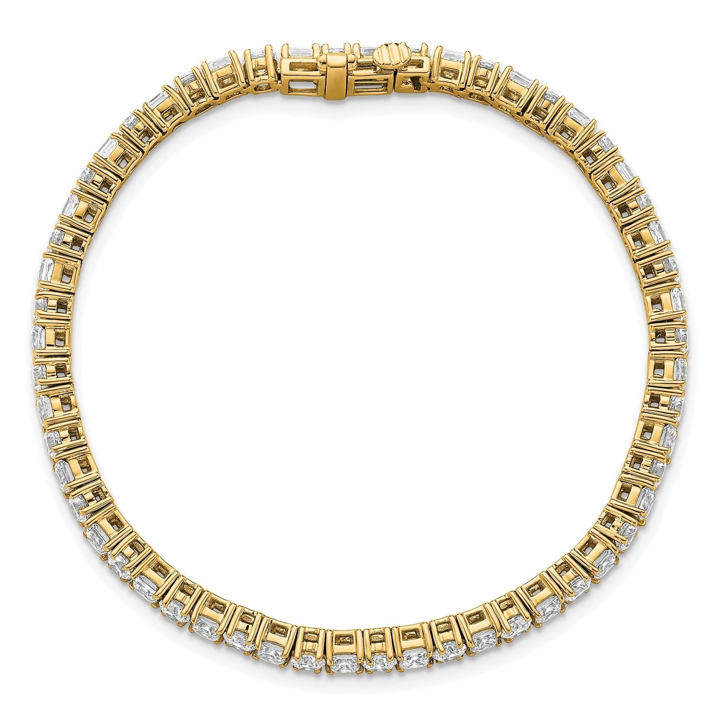14k Yellow Gold 7 Carat Lab Diamond Tennis Bracelet