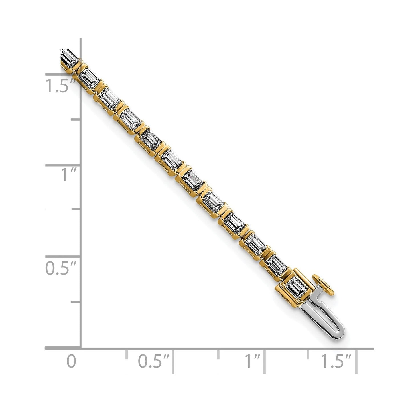 14k Yellow Gold 4 Carat Lab Diamond Tennis Bracelet