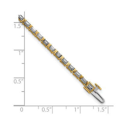 14k Yellow Gold 4 Carat Lab Diamond Tennis Bracelet