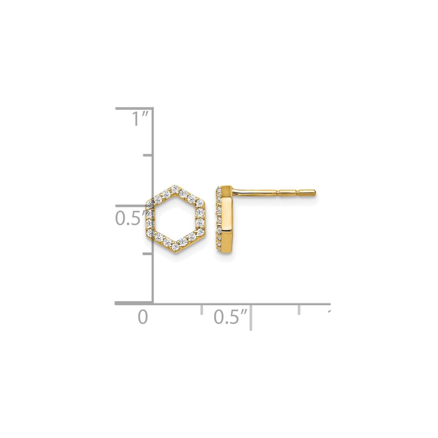 Lab Grown Diamond Hexagon Studs Earrings