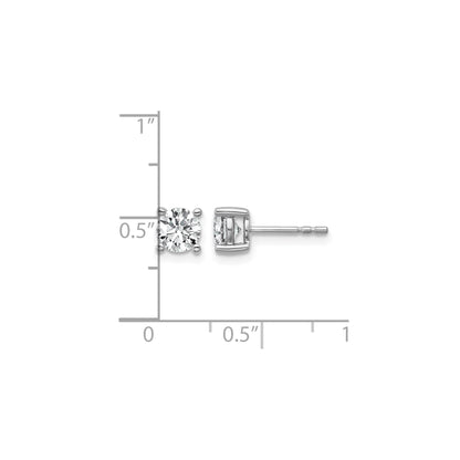 14K White Gold Round Shape Lab Diamond Stud Earrings