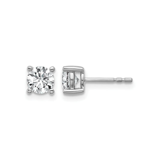 14K White Gold Round Shape Lab Diamond Stud Earrings