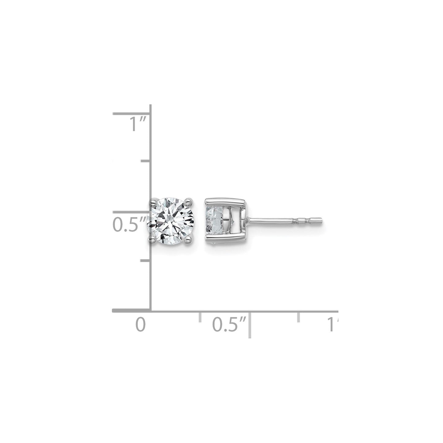 14K White Gold Lab Grown Diamond Round Shaped Stud Earrings