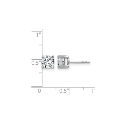 14K White Gold Lab Grown Diamond Round Shaped Stud Earrings