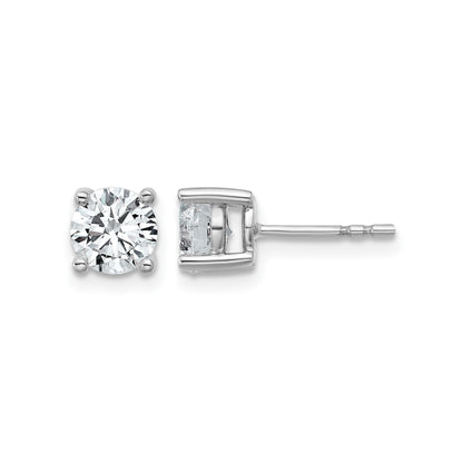 14K White Gold Round Shaped Lab Diamond Stud Earrings