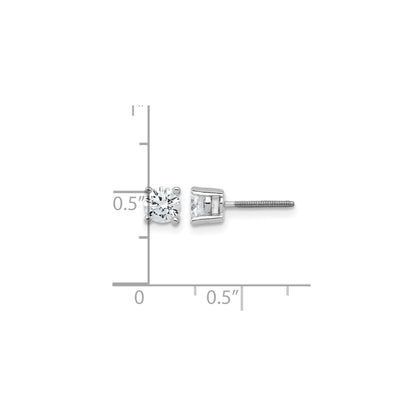 14K White Gold Lab Grown Round Shaped Diamond Stud Earrings