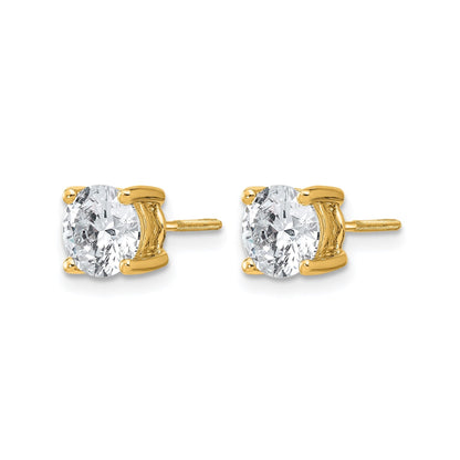 14k Yellow Gold Lab Grown Diamond Screwback Stud Earrings 0.50 Ct
