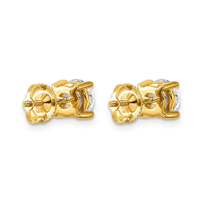 14k Yellow Gold Lab Grown Diamond Four Prong Studs 2.5 Ct
