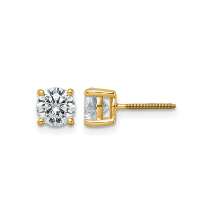 14k Yellow Gold Lab Grown Diamond Four Prong Studs 2.5 Ct