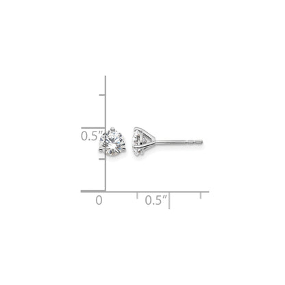 14K White Gold Round Shaped Lab Grown Diamond Stud Earrings