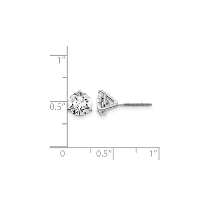 14K White Gold Lab Diamond Round Shaped Stud Earrings