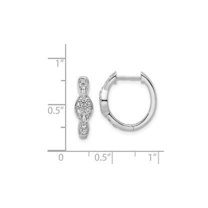 Lab Grown Diamond Huggie Hoop Earrings 14K White Gold