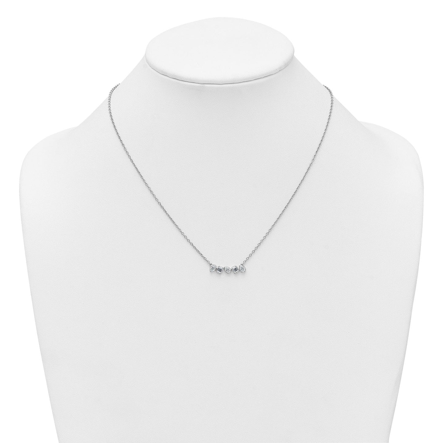 14K White Gold Lab Grown Diamond Bar Necklace 5/8 ctw
