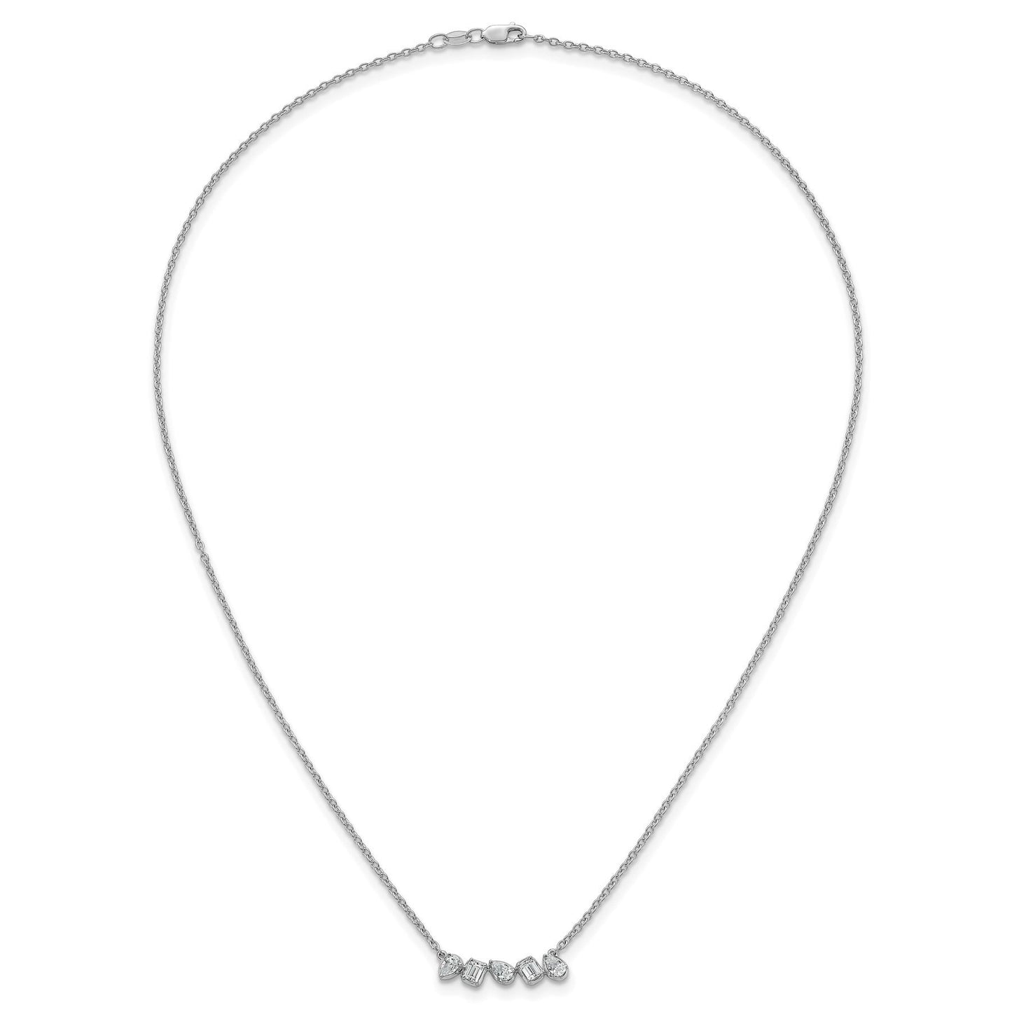14K White Gold Lab Grown Diamond Bar Necklace 5/8 ctw