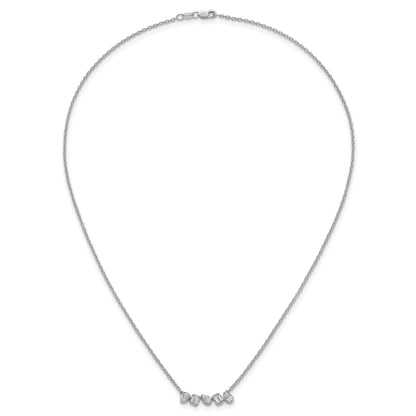 14K White Gold Lab Grown Diamond Bar Necklace 5/8 ctw