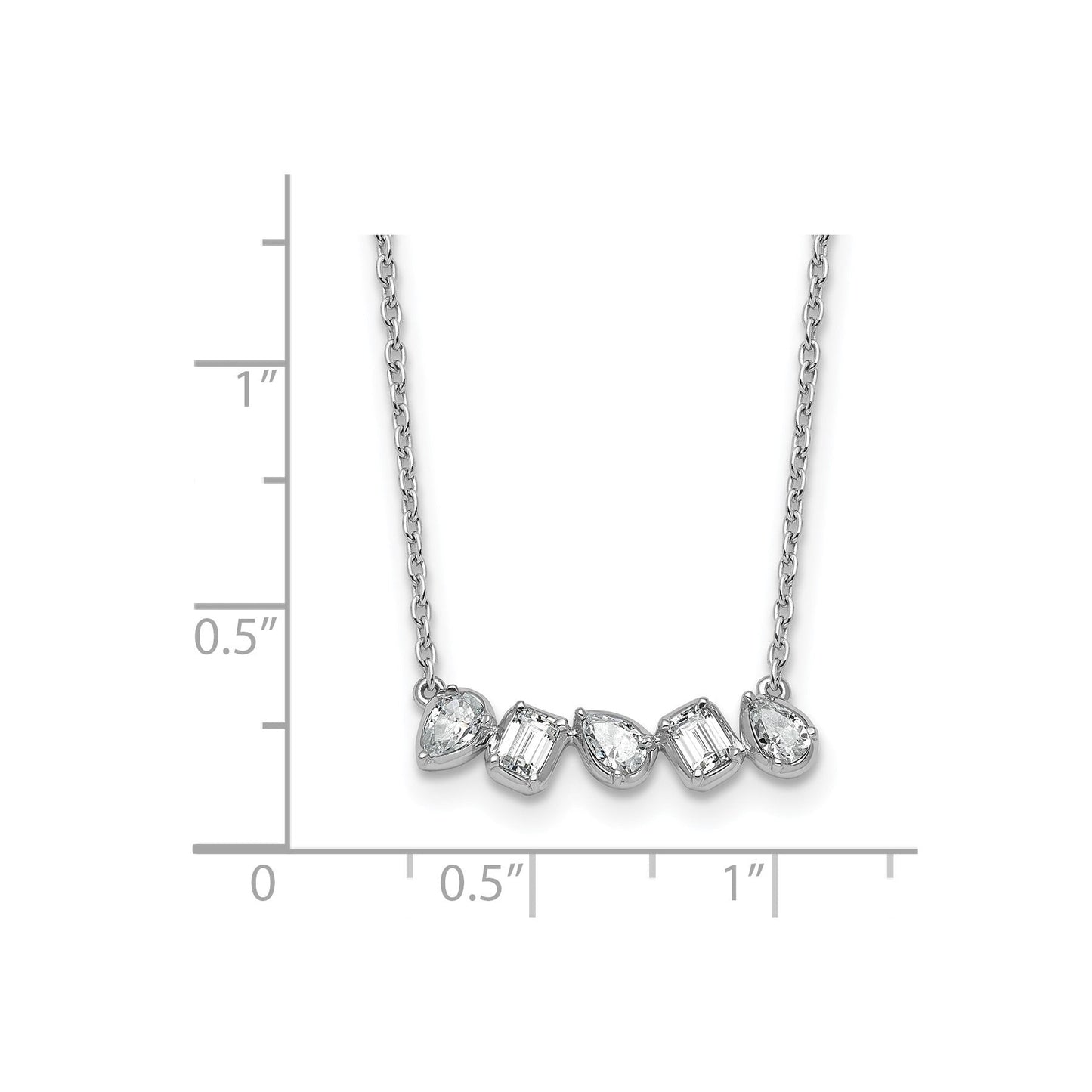 14K White Gold Lab Grown Diamond Bar Necklace 5/8 ctw