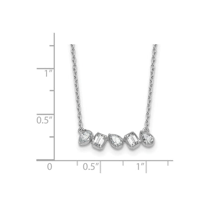 14K White Gold Lab Grown Diamond Bar Necklace 5/8 ctw