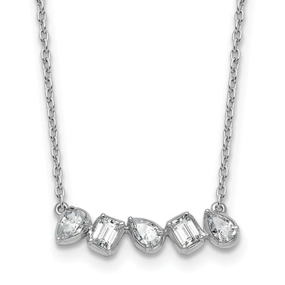 14K White Gold Lab Grown Diamond Bar Necklace 5/8 ctw