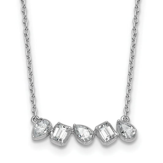 14K White Gold Lab Grown Diamond Bar Necklace 5/8 ctw