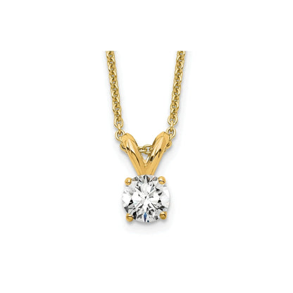 14 Carat Round Lab Grown Diamond Solitaire Necklace