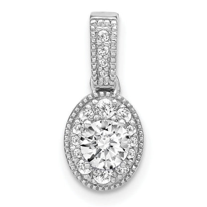 14k Gold Lab Diamond Oval Vintage Pendant 1/2 ct