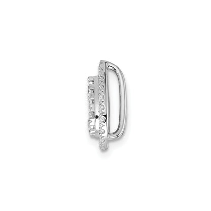 14k White Gold 5/8 ct Lab Diamond Teardrop Halo Chain Slide Pendant
