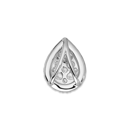 14k White Gold 5/8 ct Lab Diamond Teardrop Halo Chain Slide Pendant