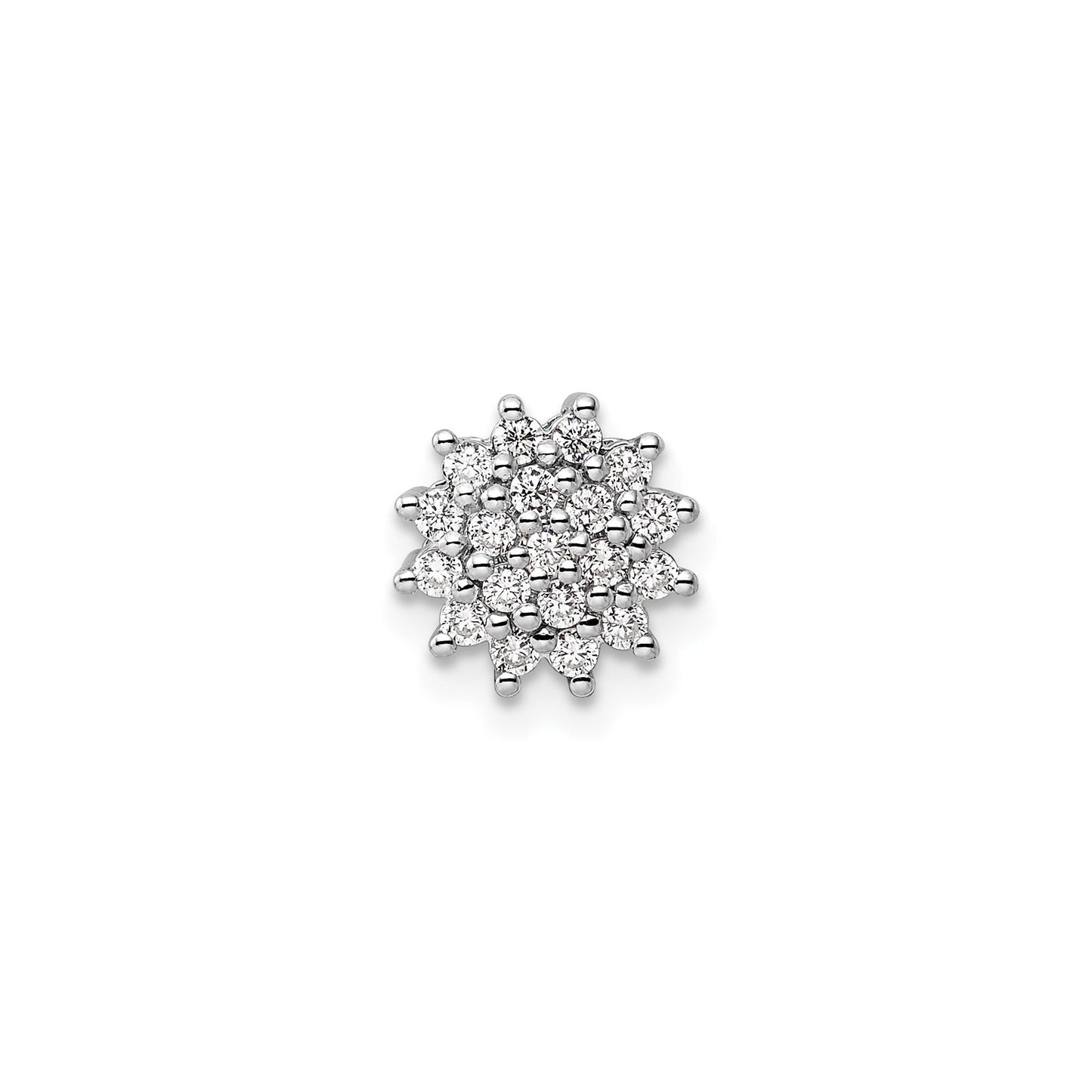 14k Gold 1/4 carat Lab Grown Diamond Cluster Chain Slide Pendant